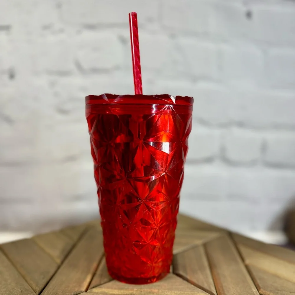 Starbucks Poinsettia Red Prism Diamond Crystal Cold‎ Tumbler Holiday 2023 new